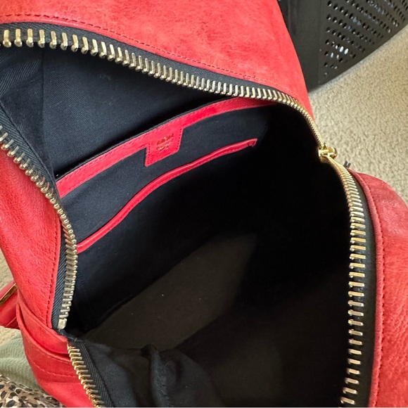 MCM Unisex Stark Leather Insignia Red Backpack - Picture 9 of 17